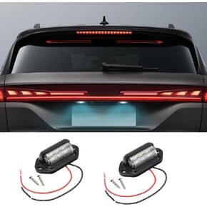 2 PCS LED License Plate Light, 12V-24V Amber Yellow License Plate Lamp Tail Light, Waterproof 6-SMD License Plate Lamp Taillight for Truck SUV Trailer Van RV Trucks and Boats License Tags (Yellow)