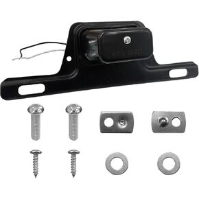 12V DC LED Chrome Boat Trailer License Plate Light, Submersible Tag Lamp with Iron Bracket Mount, Waterproof LED License Tag Light for Truck SUV Van Pickup UTV ATV RV Marine (Black)