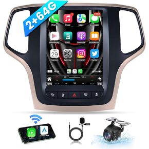 2G+64G Car Stereo Radio for Jeep Grand Cherokee WK 2014-2020: 5G WiFi 10.4" 1280 * 800 IPS HD Touch Screen Wireless Carplay & Android Auto, Bluetooth DSP GPS SWC Mirror Link 1080P Backup Camera FM/AM