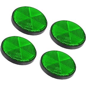 Motoforti 4pcs M6x1.0 Green Plastic Universal Screw Mount Reflective Warning Reflector for Motorcycle Bike Long-Lasting