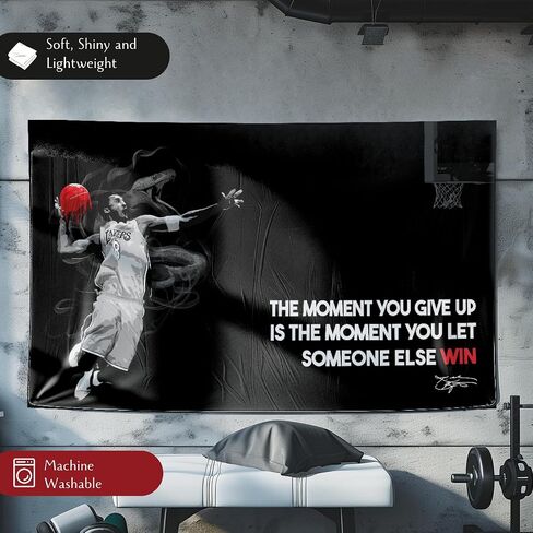 SoulAbiti Motivational Kobe Bryant Tapestry - Inspirational Wall Hanging for Gym, Office, Home - 73x43 Inches, Premium Polyester Fabric, Vivid Print, Machine Washable, Durable, Lightweight in Saudi Arabia