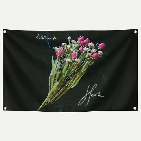 Independent Rock Band Her Tulip Flower Album Music Tapestries 3×5FT Bedroom Studio Bar Wall Musical Club in Saudi Arabia