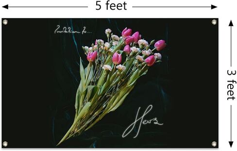 Independent Rock Band Her Tulip Flower Album Music Tapestries 3×5FT Bedroom Studio Bar Wall Musical Club in Saudi Arabia