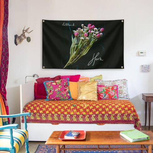Independent Rock Band Her Tulip Flower Album Music Tapestries 3×5FT Bedroom Studio Bar Wall Musical Club in Saudi Arabia