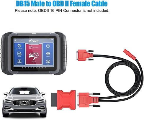 كابل XTOOL obdii، كابل DB15 ذكر إلى كابل أنثى obd ii، كابل بديل obd2 لـ d8، X100 PAD Plus، IK618، X100 PAD3 in Kuwait