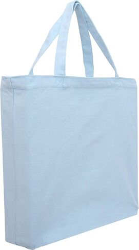 Premium Canvas Tote Bag by Threadart |Single Pack| Reusable Heavy Duty 100% Cotton | Holds up to 40lbs | Eco Friendly | Large Size 14.5x17x3" - Black in Kuwait