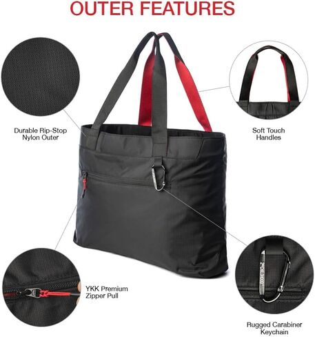 Universal Tote Bag, Foldable Nylon Shoulder Bag for Work and Errands - Water Bottle Holder, Multiple Pockets in Saudi Arabia
