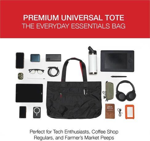 Universal Tote Bag, Foldable Nylon Shoulder Bag for Work and Errands - Water Bottle Holder, Multiple Pockets in Saudi Arabia