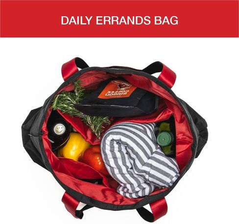 Universal Tote Bag, Foldable Nylon Shoulder Bag for Work and Errands - Water Bottle Holder, Multiple Pockets in Saudi Arabia