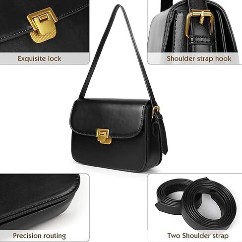 Shoulder Bag for Women Black Small Purse Retro Crossbody Purse Trendy Brown Purse Women's Shoulder Handbags Purses in Saudi Arabia