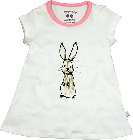 Babysoy Organic Animal Print Girl A-line Short Sleeve Round Neck Tee in Saudi Arabia