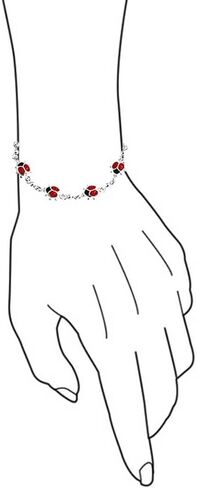 Good Luck Lucky Garden Red Colorful 5 Multi Ladybug Dangling Charm Bracelet For Teens .925 Sterling Silver 6-7.5 Inch Wrist in Saudi Arabia