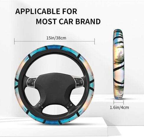Gudetama Cute Steering Wheel Cover,Warm in Winter and Cool in Summer,15 in Universal Accessory for Diverse Car Fashion Elastic Breathable Silicone Anti-Slip Decor Cover for Men Women in Saudi Arabia