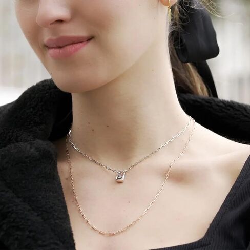 OAK & LUNA - Personalized Initial Lock Necklace with Diamond Options in Kuwait