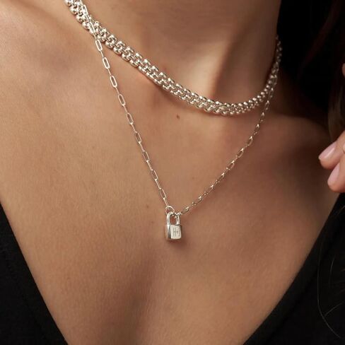 OAK & LUNA - Personalized Initial Lock Necklace with Diamond Options in Kuwait