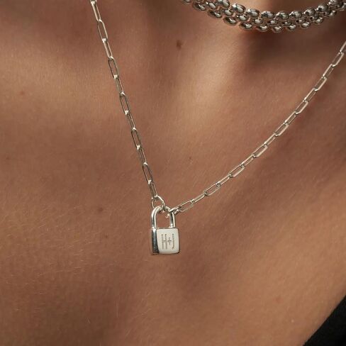 OAK & LUNA - Personalized Initial Lock Necklace with Diamond Options in Kuwait
