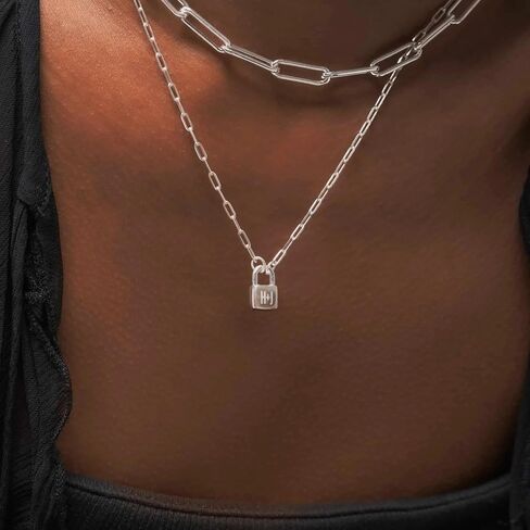 OAK & LUNA - Personalized Initial Lock Necklace with Diamond Options in Kuwait