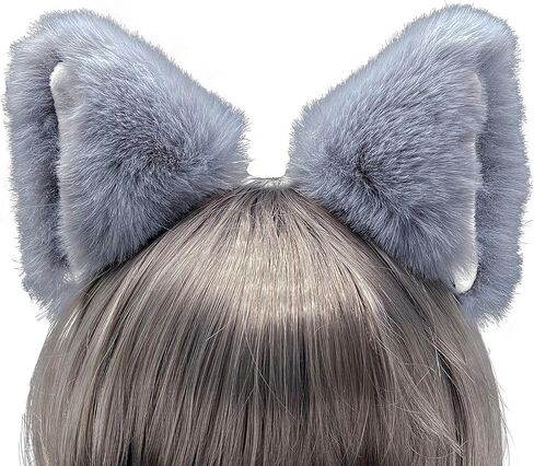 Wolf Cat Ears Headband Clips, Cat Fox Ears, Christmas Halloween Gifts, Cosplay accessory (1, Brown, Standard) in Saudi Arabia