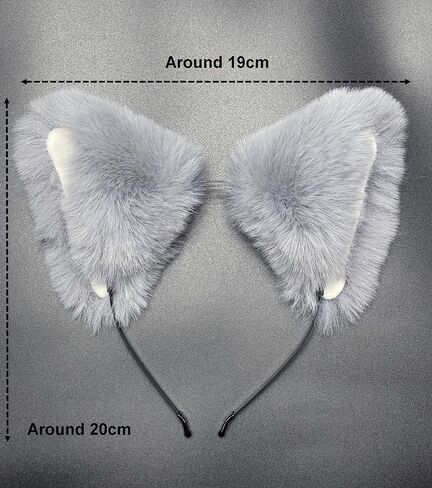 Wolf Cat Ears Headband Clips, Cat Fox Ears, Christmas Halloween Gifts, Cosplay accessory (1, Brown, Standard) in Saudi Arabia