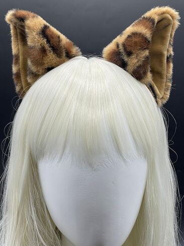 Wolf Cat Ears Headband Clips, Cat Fox Ears, Christmas Halloween Gifts, Cosplay accessory (1, Brown, Standard) in Saudi Arabia