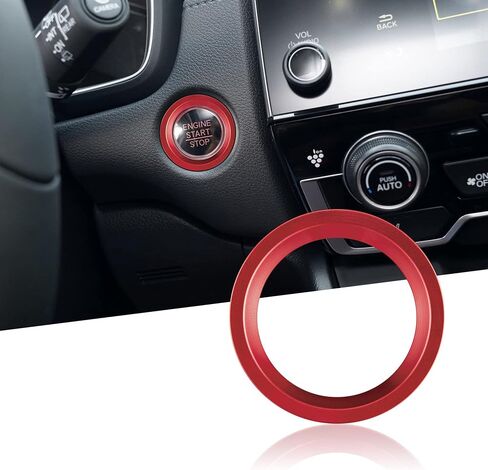 TOMALL Engine Start Stop Push Button Cover Trim Compatible with Honda CRV 2016-2022 HRV Aluminum Car Keyless Engine Ignition Button Cap Decoration Accessories Ring (Red) in Saudi Arabia