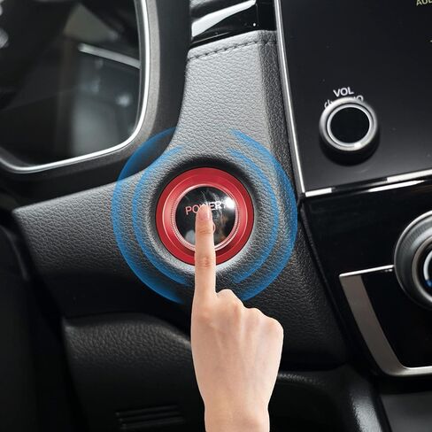 TOMALL Engine Start Stop Push Button Cover Trim Compatible with Honda CRV 2016-2022 HRV Aluminum Car Keyless Engine Ignition Button Cap Decoration Accessories Ring (Red) in Saudi Arabia