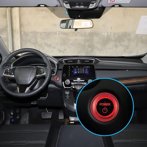TOMALL Engine Start Stop Push Button Cover Trim Compatible with Honda CRV 2016-2022 HRV Aluminum Car Keyless Engine Ignition Button Cap Decoration Accessories Ring (Red) in Saudi Arabia
