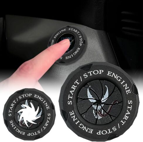 Push to Start Button Cover Rotary Push Start Button Cover,Car Accessories Engine Start Stop Button Cover, Motorcycle Ignition Key Switch Cover,Car Stickers Interior Decor Gift in Saudi Arabia