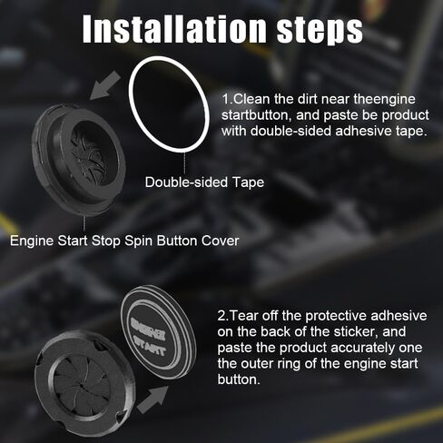 Push to Start Button Cover Rotary Push Start Button Cover,Car Accessories Engine Start Stop Button Cover, Motorcycle Ignition Key Switch Cover,Car Stickers Interior Decor Gift in Saudi Arabia