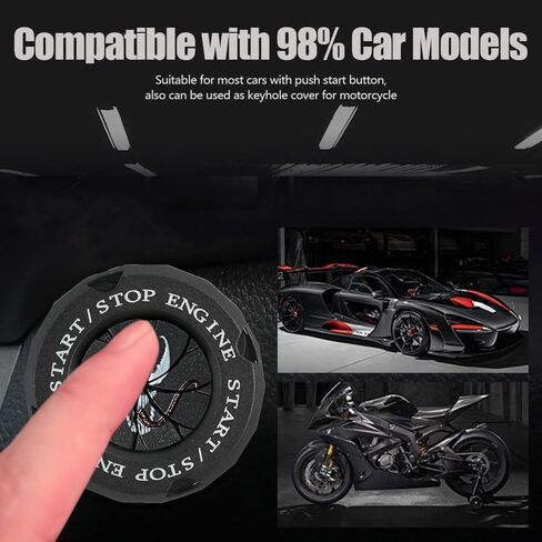 Push to Start Button Cover Rotary Push Start Button Cover,Car Accessories Engine Start Stop Button Cover, Motorcycle Ignition Key Switch Cover,Car Stickers Interior Decor Gift in Saudi Arabia