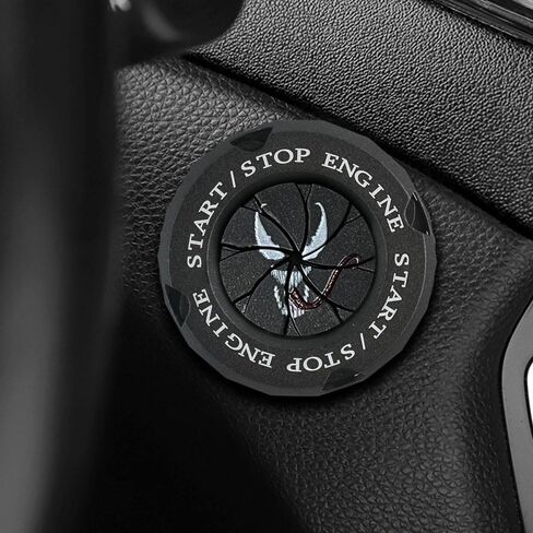 Push to Start Button Cover Rotary Push Start Button Cover,Car Accessories Engine Start Stop Button Cover, Motorcycle Ignition Key Switch Cover,Car Stickers Interior Decor Gift in Saudi Arabia