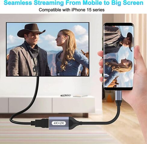 USB C to HDMI Adapter, 4K USB Type-C to HDMI Adapter [Thunderbolt 4/3Compatible] with iPhone 15/15Pro/15ProMax, MacBook Pro/Air, Dell XPS, Chromebook, Android Phones etc in Kuwait