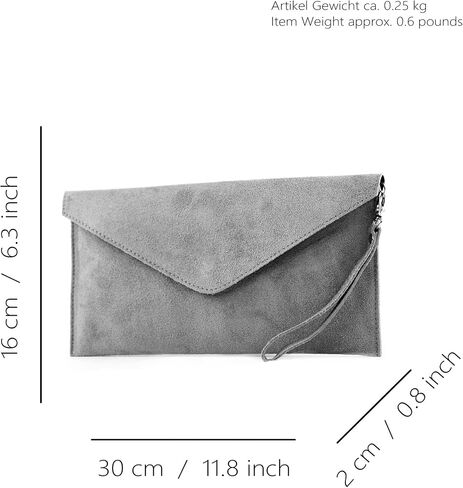 T106 - Italian clutch evening bag made of suede upper in Kuwait