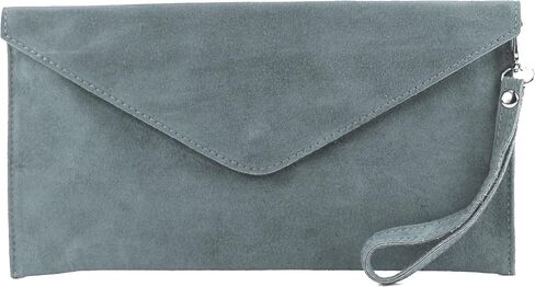 T106 - Italian clutch evening bag made of suede upper in Kuwait