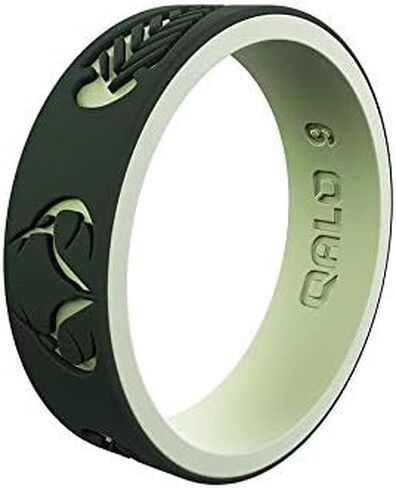 QALO Women's Rubber Silicone Ring, Strata Realtree, Comfort Fit, Silicone Wedding Ring for Women, Breathable, Durable Engagement Silicone Band, 6mm Wide 1.85mm Thick, Multicolor in Saudi Arabia