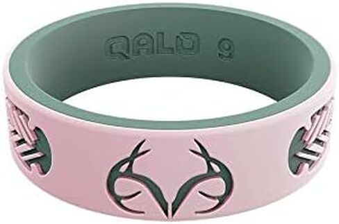 QALO Women's Rubber Silicone Ring, Strata Realtree, Comfort Fit, Silicone Wedding Ring for Women, Breathable, Durable Engagement Silicone Band, 6mm Wide 1.85mm Thick, Multicolor in Saudi Arabia