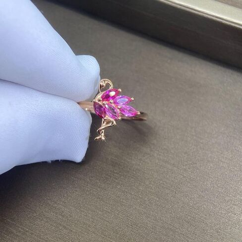 OIDIMS Flamingo Ring for Women Sterling Silver 925 Cute Animal Rose Gold Pink Cubic Zirconia Bird Flamingos Wedding Engagement Finger Rings Bands Beach Jewelry Christmas Gifts for Mom Daughter in Saudi Arabia