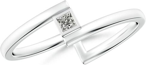 ANGARA Natural Diamond Princess Cut Bypass Ring for Women in 14K Solid Gold | Birthday, Engagement, Anniversary, Wedding Jewelry Gift for Women in Kuwait