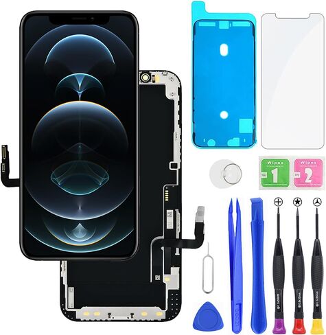 لهاتف iPhone 11 شاشة LCD FHD استبدال إطار رقمي يعمل باللمس ثلاثي الأبعاد مجموعة كاملة مع مجموعة أدوات إصلاح لـ 6.1 بوصة A2111، A2223، A2221 + لاصق مقاوم للماء + واقي شاشة in Kuwait