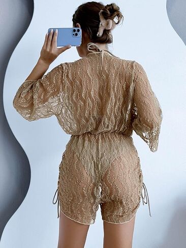 LATH.PIN Women’s 3 Piece Bikini Sets with Coverup Triangle Halter Sexy Swimsuit Sets with Sheer Mesh Bathing Suit Cover Ups in Saudi Arabia