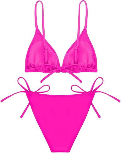 Holipick Women Two Piece Swimsuit Sexy Triangle Bathing Suit Top String Bikini Sets Tie Side Swimwear in Saudi Arabia