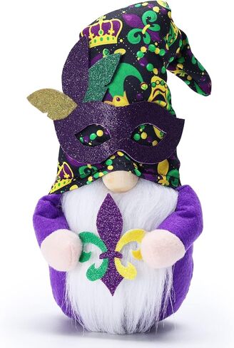 Upltowtme Mardi Gras Gnome Spring Plush Collective Figurines Swedish Tomte Nordic Elf Dwarf for Farmhouse Home Decor Ideas in Kuwait
