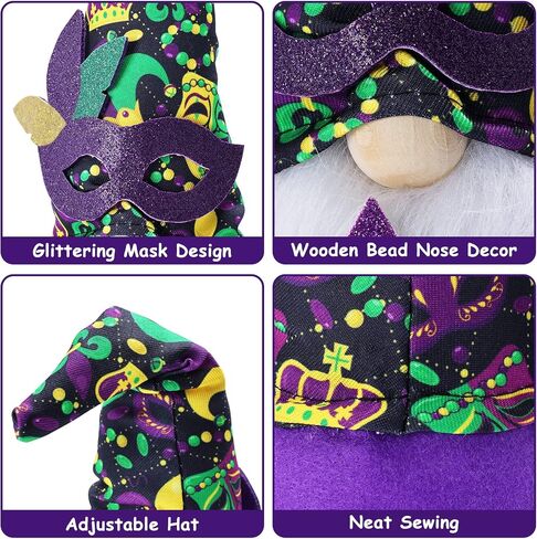 Upltowtme Mardi Gras Gnome Spring Plush Collective Figurines Swedish Tomte Nordic Elf Dwarf for Farmhouse Home Decor Ideas in Kuwait