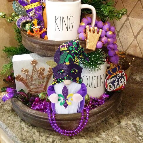 Upltowtme Mardi Gras Gnome Spring Plush Collective Figurines Swedish Tomte Nordic Elf Dwarf for Farmhouse Home Decor Ideas in Kuwait