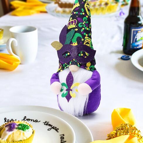 Upltowtme Mardi Gras Gnome Spring Plush Collective Figurines Swedish Tomte Nordic Elf Dwarf for Farmhouse Home Decor Ideas in Kuwait