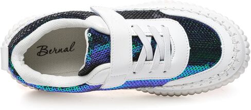 Bernal Girls Boys Sparkle Fashion Sequins Sneakers Kids Non Slip Hook and Loop Walking Shoes for Toddler/Little Kid/Big Kid in Kuwait