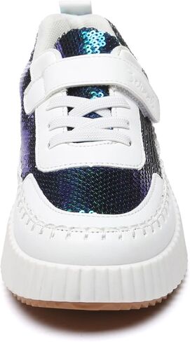 Bernal Girls Boys Sparkle Fashion Sequins Sneakers Kids Non Slip Hook and Loop Walking Shoes for Toddler/Little Kid/Big Kid in Kuwait