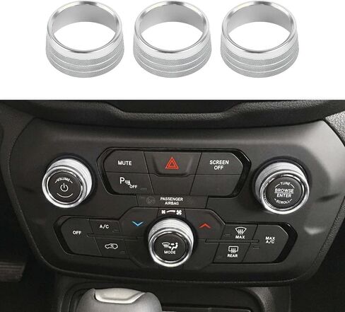 CheroCar AC Radio Knob Cover Air Conditioner Control Audio Volume Tune Switch Knob Button Cover Trim Ring Compatible with Jeep Renegade 2018 2019 2020 2021 2022 2023 (Red)… in Saudi Arabia