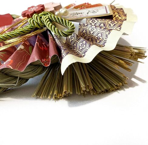 10751 Hibari Japanese New Year's Decoration OSHOGATSU KAZARI. Hanging Straw Wreath Ornament. SHIMENAWA Sacred Rope. in Saudi Arabia