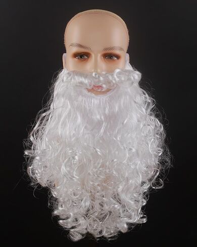 Christmas 6PCS Santa Costume Set, White Santa Wig Santa Beard Santa Hat Glasses Gloves and Eyebrow for Men Women Xmas Holiday Santa Costume Accessories Cosplay Party in Saudi Arabia